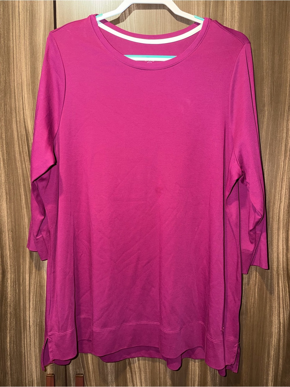 Isaac Mizrahi Long Sleeve Tunic Top in Fuchsia Pink
